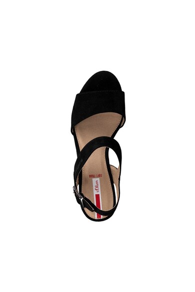 s.Oliver Sandale wedge de piele intoarsa ecologica Femei