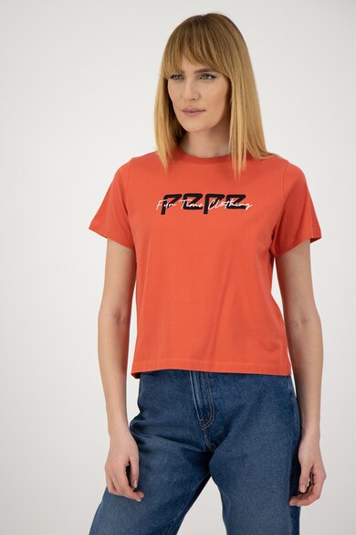 Pepe Jeans London Tricou crop cu logo Pearl Femei