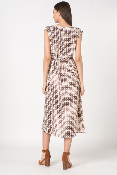 Pepe Jeans London Rochie cu decolteu in V si imprimeu geometric Fransi Femei