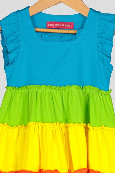 Agatha Ruiz de la Prada Rochie evazata cu model colorblock Heartful Colors Fete