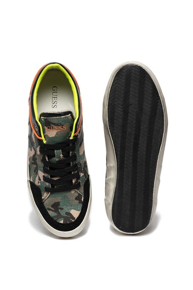 GUESS Pantofi sport cu imprimeu camuflaj si garnituri de piele si piele intoarsa Barbati