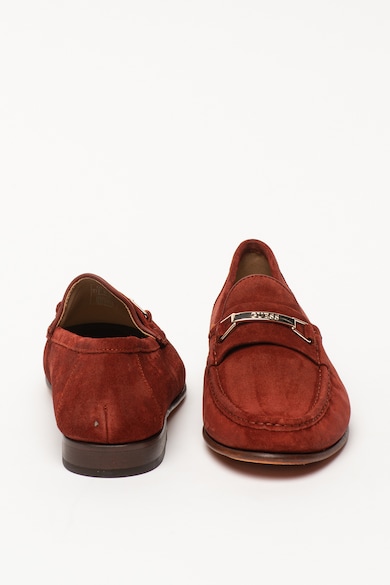 GUESS Pantofi loafer de piele intoarsa, cu logo metalic Barbati
