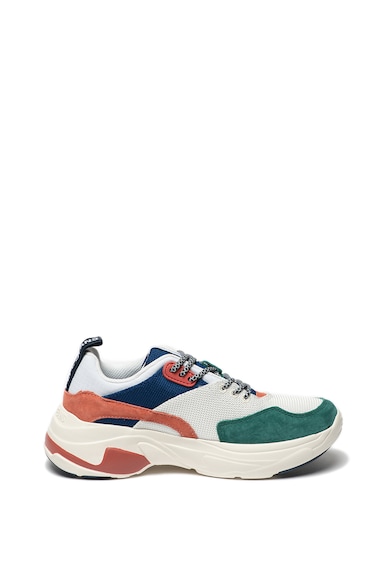 Pepe Jeans London Pantofi sport de piele intoarsa si plasa cu model colorblock Sinyu Femei