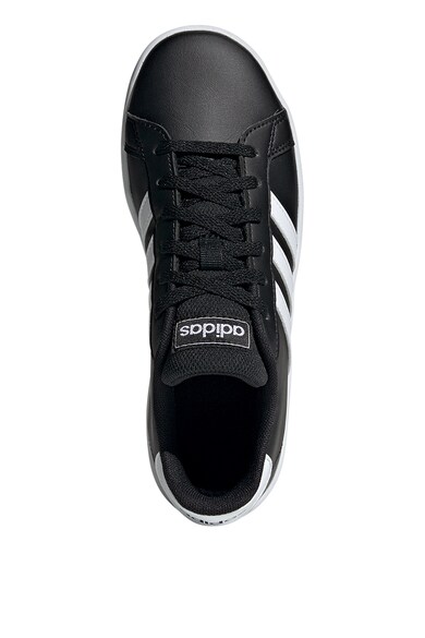 adidas Performance Pantofi sport de piele ecologica, cu dungi contrastante Grand Court K Fete