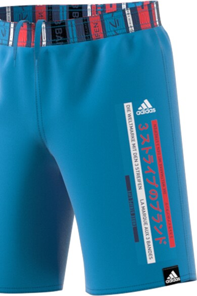 adidas Performance Bermude de baie cu imprimeu text Baieti