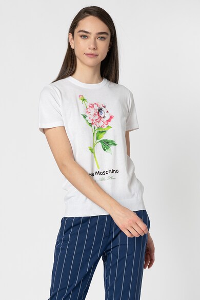 Love Moschino Tricou tricotat cu aplicatii din paiete Femei