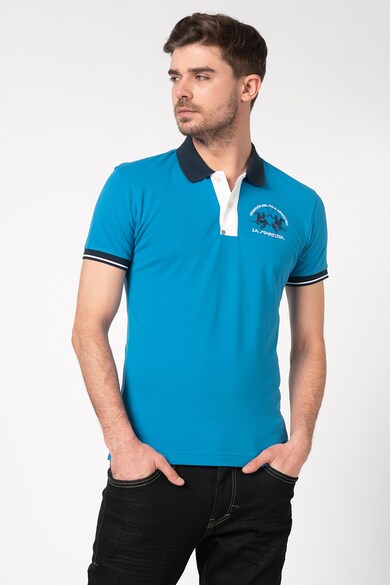 LA MARTINA Tricou polo slim fit din material pique, cu broderie logo Barbati