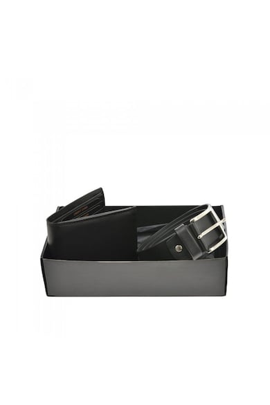 Pierro Poggi Leather Bifold Wallet & Belt Set Мъже