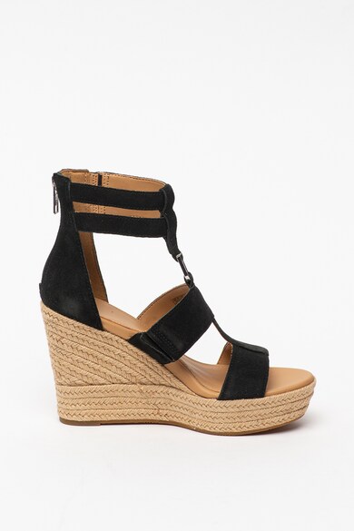 UGG Sandale tip espadrile din piele intoarsa, cu talpa wedge Kolfax Femei