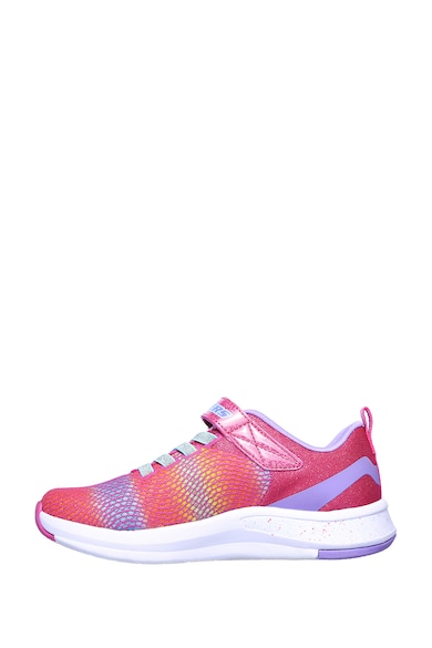 Skechers Pantofi sport cu sireturi elastice si inchidere velcro Trainer Lite 2.0, Roz fucsia/Rosu/Albastru Fete