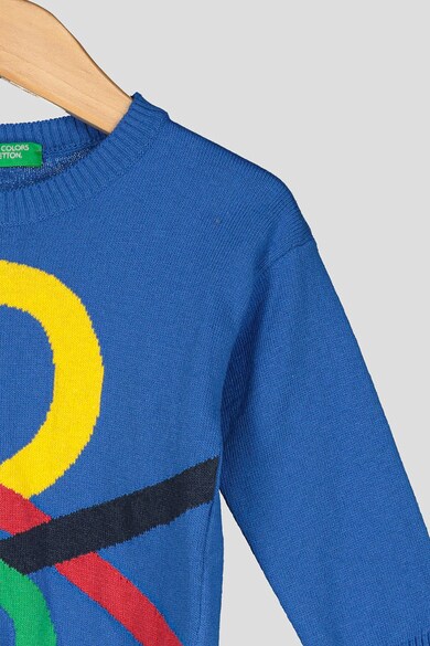 United Colors of Benetton Pulover tricotat fin, cu logo Baieti