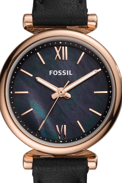 Fossil Мини часовник Carlie с кожена каишка Жени