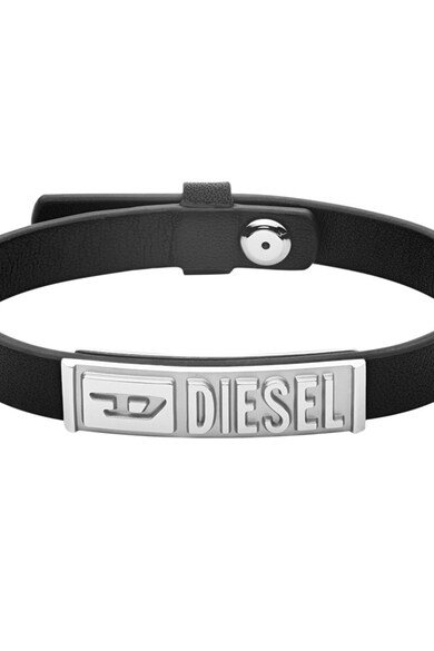 Diesel Bratara de piele cu logo metalic Barbati