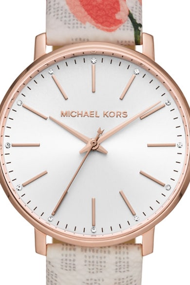 Michael Kors Ceas cu o curea de piele cu imprimeu floral Femei