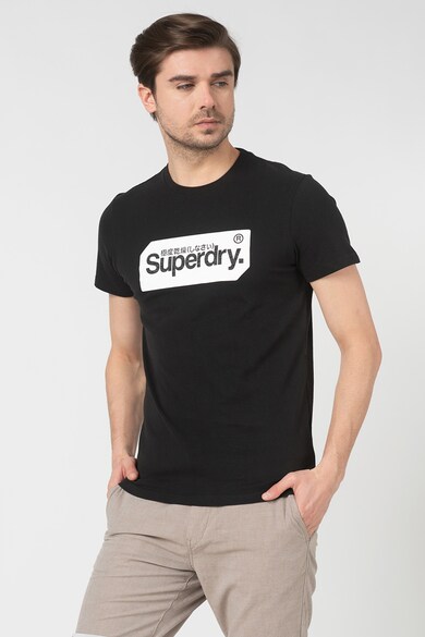 SUPERDRY Tricou cu decolteu la baza gatului si logo Core Barbati