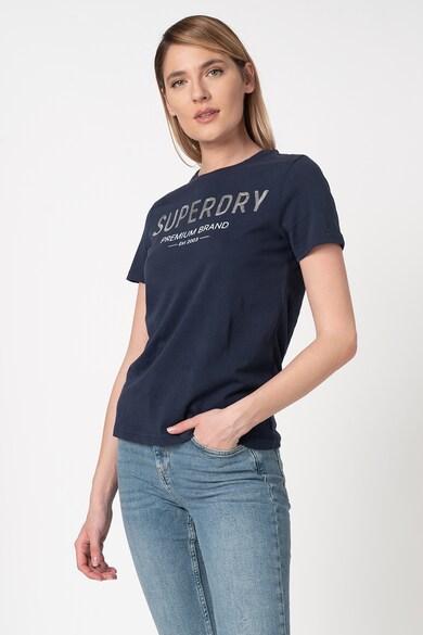 SUPERDRY Tricou cu decolteu la baza gatului si logo Femei