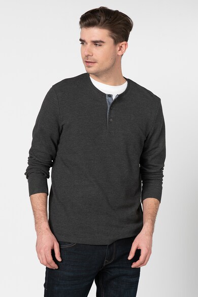 Esprit Bluza henley din amestec de bumbac organic Barbati