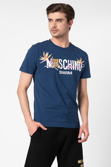 Moschino Tricou de plaja cu imprimeu logo Barbati