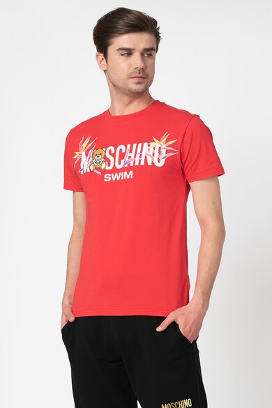 Moschino Tricou de plaja cu imprimeu logo Barbati