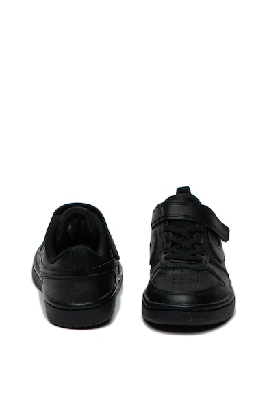 Nike Pantofi sport de piele, cu perforatii, Court Borough 2, Negru Fete