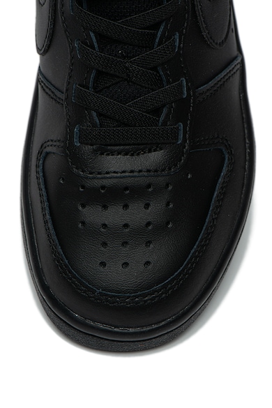 Nike Pantofi sport de piele, cu perforatii, Court Borough 2, Negru Fete