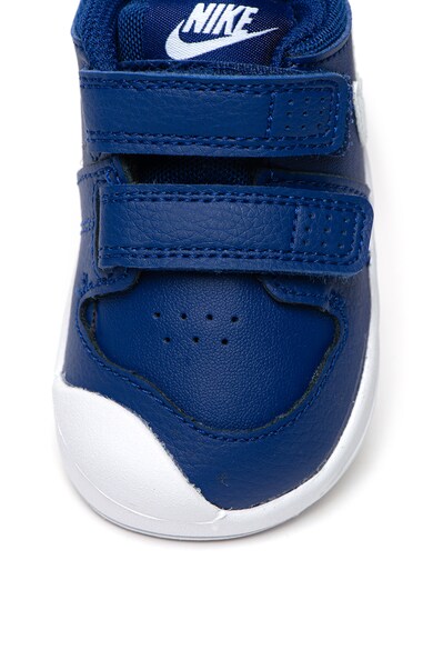 Nike Pantofi sport de piele, cu benzi velcro, Pico 5, Albastru inchis Fete