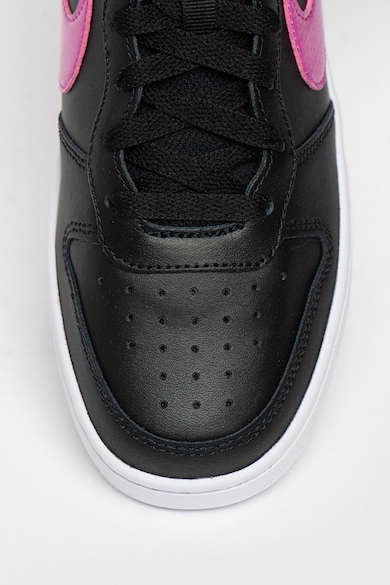 Nike Pantofi sport din piele cu insertii din piele ecologica Court Borought Fete