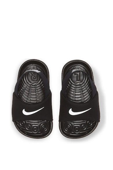 Nike Sandale de piele nabuc cu talpa plata si aplicatie logo Kawa Baieti