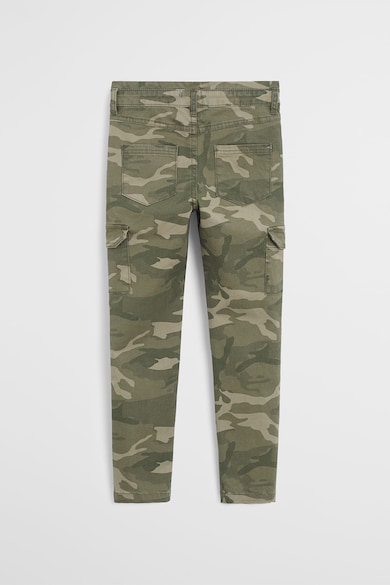 Mango Pantaloni cargo cu model camuflaj Camu Fete