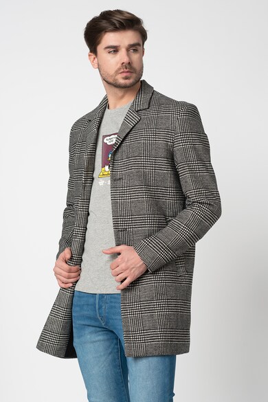 Jack & Jones Palton din amestec de lana cu model houndstooth Blinders Barbati