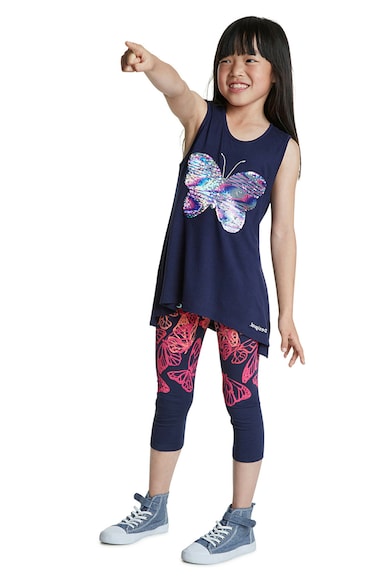DESIGUAL Pillangómintás leggings flitteres rátétekkel Lány
