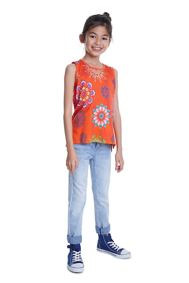 DESIGUAL Tricou fara maneci, cu model floral Tulancingo Fete