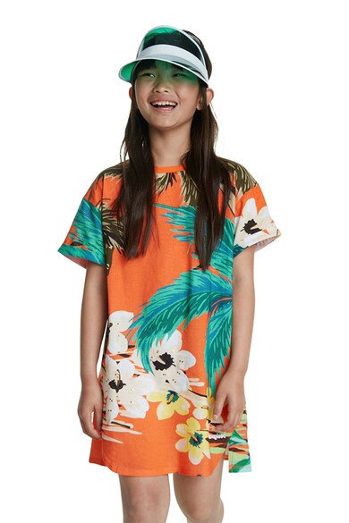 DESIGUAL Rochie tip tricou cu imprimeu tropical Fete