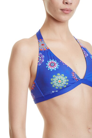 DESIGUAL Sutien halter de baie cu cupe triunghiulare si model mandala Femei