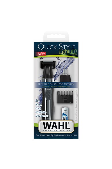 Wahl Aparat multifunctional de tuns  , barba, perciunii, sprancenele, parul din nas si urechi, baterie AA, 2 capete, 4 trepte de taiere, negru Barbati