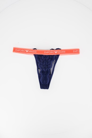 Emporio Armani Underwear Chiloti tanga de dantela cu banda logo elastica Femei