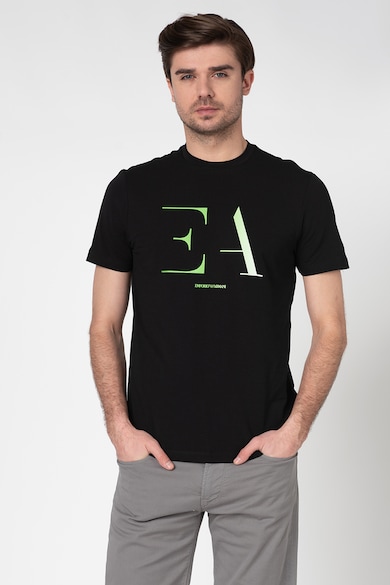 Emporio Armani Tricou cu decolteu la baza gatului si imprimeu logo Barbati