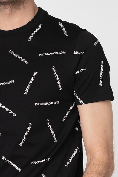 Emporio Armani Tricou de bumbac cu decolteu la baza gatului Barbati