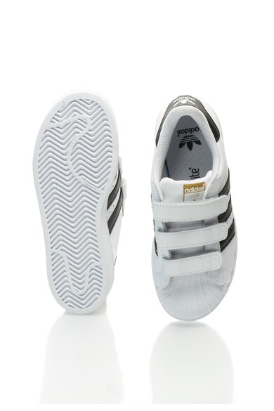 adidas Originals Tenisi albi din piele Superstar Fondation Baieti