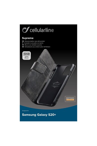 Cellular Line Husa de protectie tip Carte Cellularline Supreme pentru Samsung Galaxy S20 Plus, piele, Negru Femei