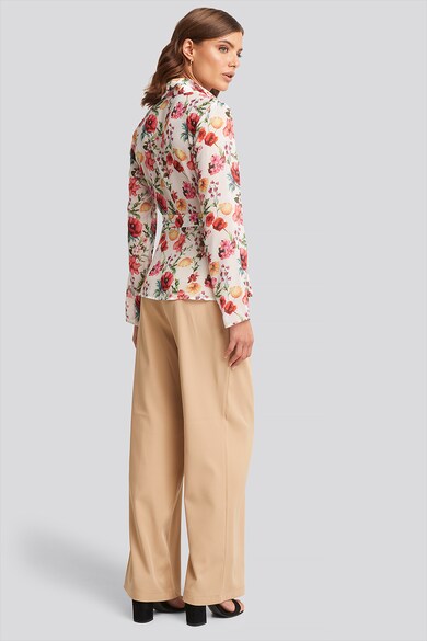 NA-KD Bluza cu model floral si cordon in talie Femei