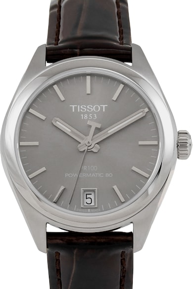 Tissot Ceas analog cu o curea cu aspect de piele de crocodil Powermatic 80 Femei