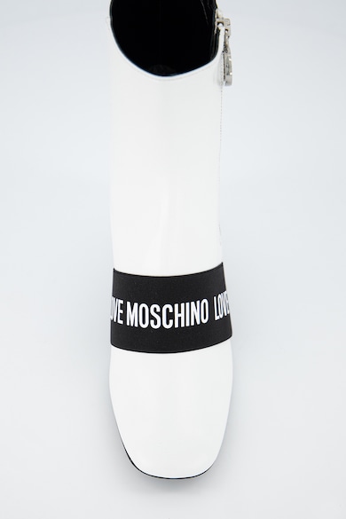 Love Moschino Botine din piele cu banda logo Femei