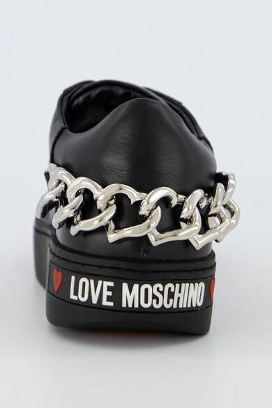 Love Moschino Pantofi sport de piele cu detaliu lant Femei