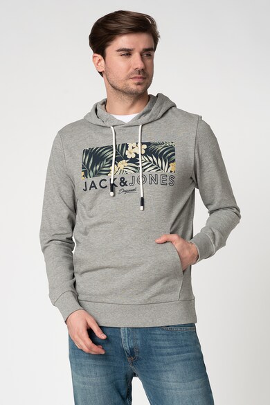 Jack & Jones Hanorac cu imprimeu logo si buzunar kangaroo Tropic Barbati