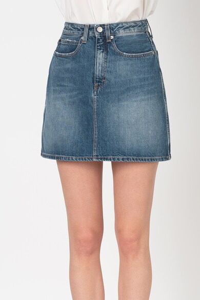 CALVIN KLEIN JEANS Fusta mini din denim, cu aspect decolorat Femei