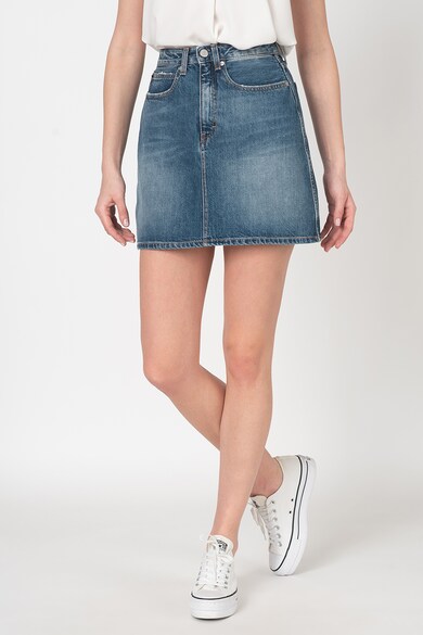 CALVIN KLEIN JEANS Fusta mini din denim, cu aspect decolorat Femei