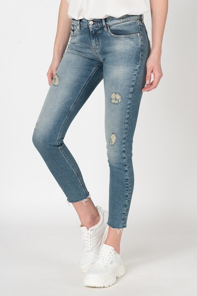 CALVIN KLEIN JEANS Blugi crop skinny cu aspect deteriorat Femei