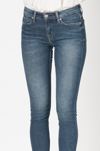 CALVIN KLEIN JEANS Blugi skinny cu talie medie si aspect decolorat Femei