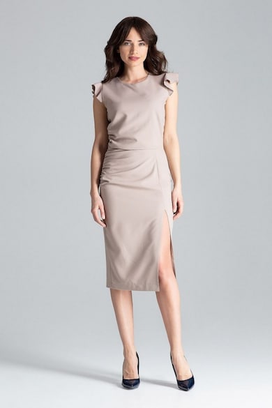 Rochie de zi model 130949 - Crem